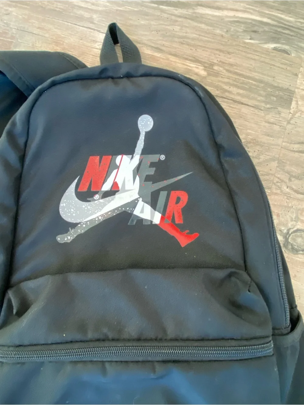 Jordan Black Backpack with White Jumpman Accent/some wear in front
